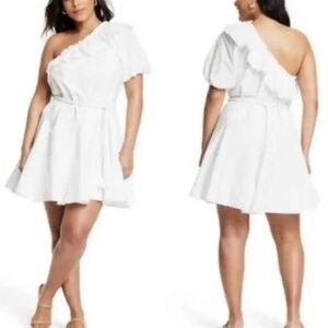 NWT RHODE One Shoulder Mini Dress in White